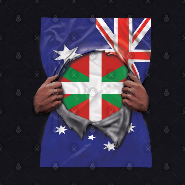 Bilbao Flag Australian Flag Ripped - Gift for Basque From Bilbao by Country Flags